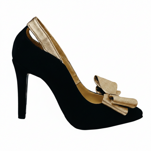 Pantofi VIOLETA negru auriu