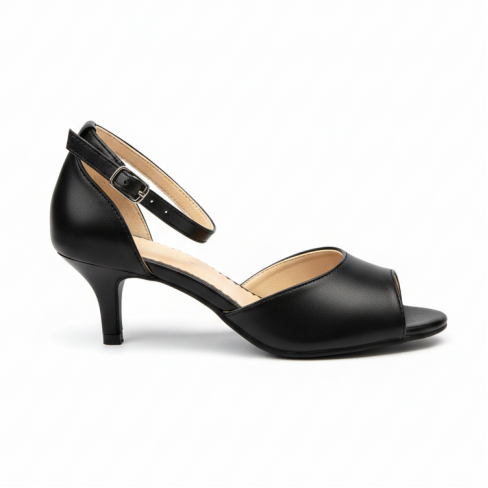 Sandale cu toc POLE negru