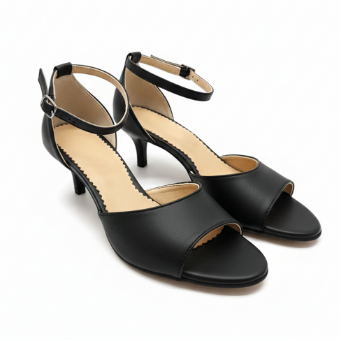 Sandale cu toc POLE negru