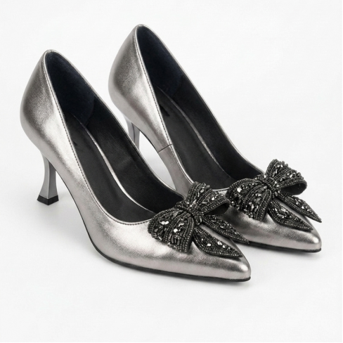 Pantofi EVELINA argintiu