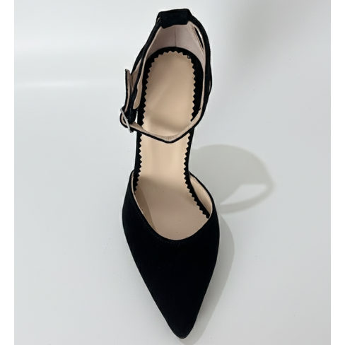 Pantofi ELISABETA negru, piele intoarsa