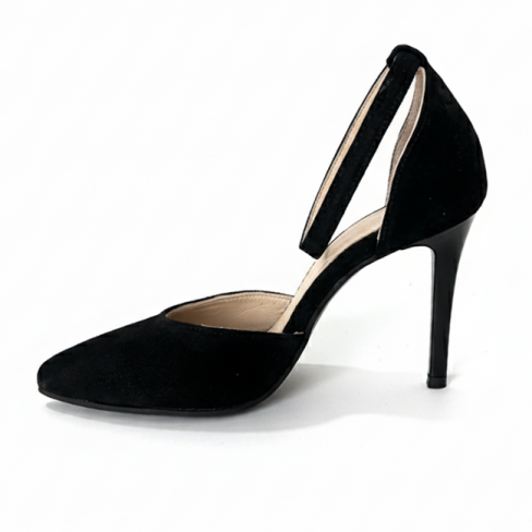 Pantofi ELISABETA negru, piele intoarsa