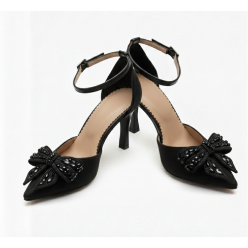 Pantofi NANO negru, piele intoarsa