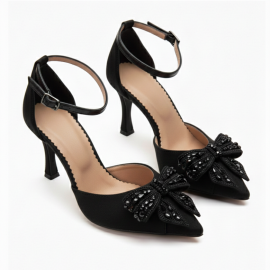 Pantofi NANO negru, piele intoarsa