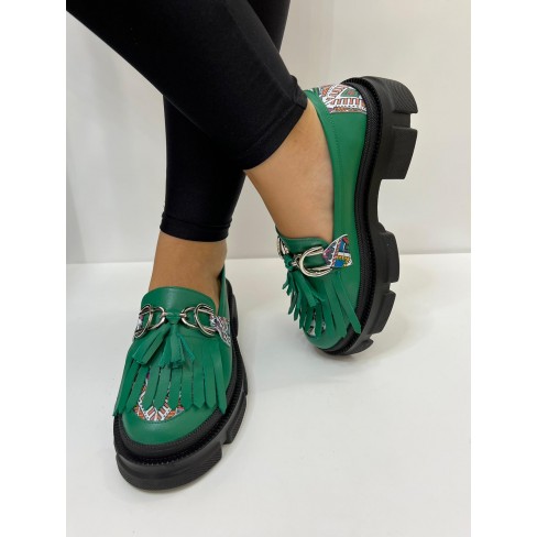 Pantofi cu talpa joasa FOREST verde