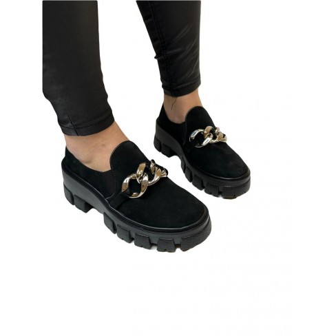 Pantofi cu talpa joasa MADALINA negru