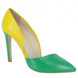 Pantofi TULIPANO verde/galben