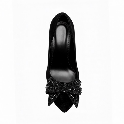 Pantofi COREN negru, piele intoarsa