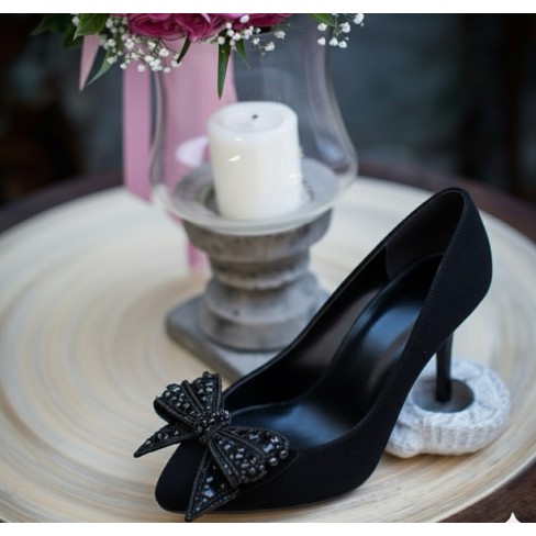 Pantofi COREN negru, piele intoarsa