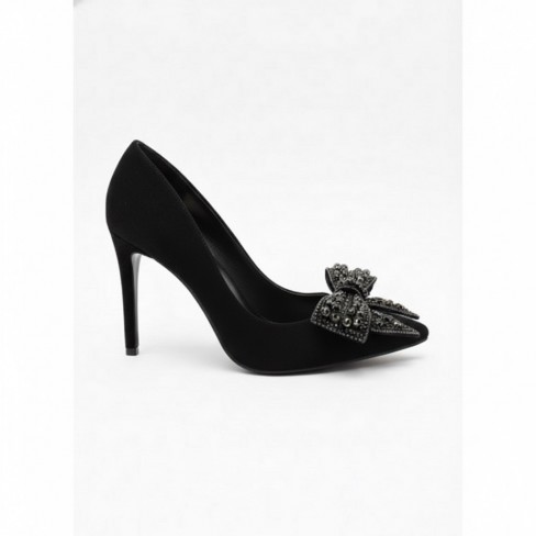 Pantofi COREN negru, piele intoarsa
